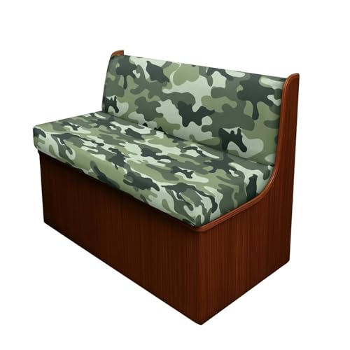 NDISTIN Camouflage Green Camper Couch Cushion Covers Dinette 2Pcs Camper Couch Cushion Covers Dinette Comfortable Camper Couch Cover for RVS Booth Seats Replacement - color: Camouflage Green