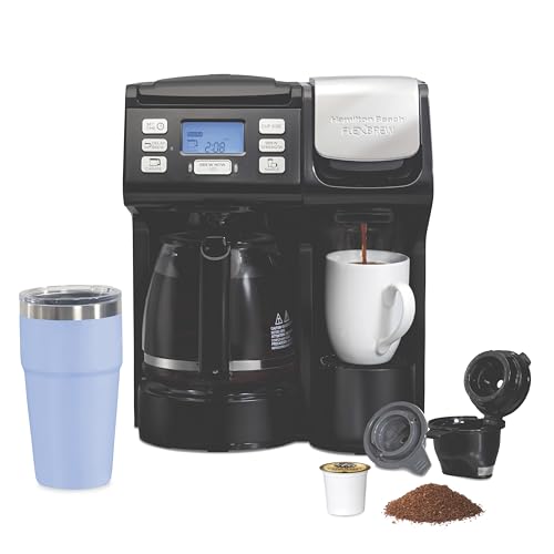 Hamilton Beach FlexBrew Trio 2-Way Coffee Maker, Compatible with K-Cup Pods or Grounds, Combo, Single Serve & Full 12c Pot, Black - Fast Brewing (49902) - color: Black, Fast Brewing, Removable Reservoir