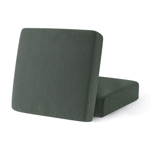 SUBRTEX Stretch Couch Cushion Cover, Sofa Cushion Furniture Protector, Couch Seat Slipcover, High Elasticity for RV Living Room (2 Piece Loveseat Cushion, Olive Drab) - color: Olive Drab, size: 2 pieces