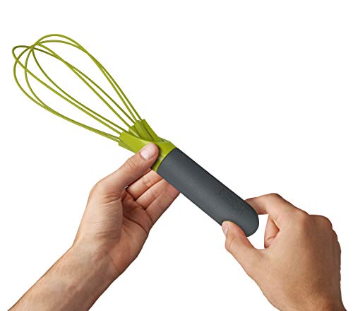 Joseph Joseph Twist Whisk 2-In-1 Collapsible Balloon and Flat Whisk Silicone Coated Steel Wire, Gray/Green (Pack of 2) - color: Gray/Green (Pack of 2)