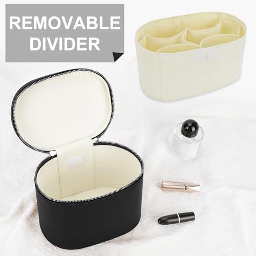 YFGBCX Makeup Bag Vanity Case with Removable Divider Travel Toiletry Bag Portable Cosmetic Bag Makeup Organizer Case - color: Black