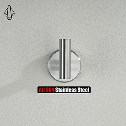 JQK Bath Hardware Towel Bar Accessory Set, 5-Piece Bathroom Accessories Fixtures Set Brushed Finished Wall Mount Includes 24" Towel Bar, 9" Hand Towel Bar, Toilet Paper Holder, Robe Hook x2, BAS105-BN - color: Brushed