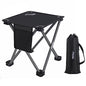Roptat Camping Stool,Portable Folding Compact Lightweight Stool Seat for Camping Fishing Hiking Gardening Outdoor Walking Backpacking Travelling and Beach with Carry Bag (Black) - color: Black