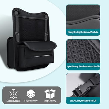 Car Back Seat Organizer with Double-Sided Storage & Tissue Holder - Universal Fit for Sedans, SUVs & Trucks - Durable Car Storage Pocket for Phones, Water Bottles & Essentials