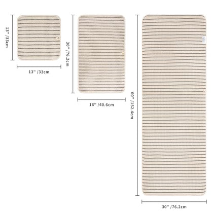 POLYTE 430 GSM Microfiber Quick Dry Lint Free Oversize Bath Towel Set, 6 Piece (Waffle Weave) - color: Light Beige/Black