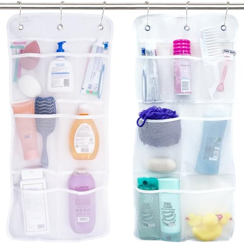 S&T INC. Shower Organizer, Shower Caddy & Bathroom Organizer, 2 Pack, White - color: Clear