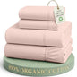 Lane Linen King Sheets 100% Organic Cotton Percale Cooling 4pc - Sepia Rose - color: 03: Dusty Rose, size: King