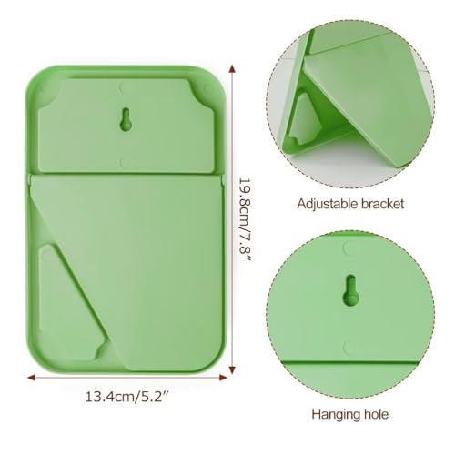 8-Inch Table Desk Vanity Makeup Mirror, Simple Portable Travel Mirror with Stand, Standing and Wall Hanging Dual-use, Green - color: Green