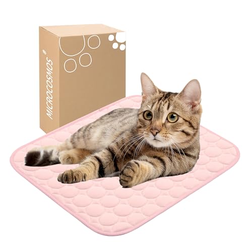 MICROCOSMOS Summer Cooling Mat & Sleeping Pad- Water Absorption Top, Easy Carry, EZ Clean, Materials Safe. Keep Cooling for Pets, Kids and Adults.(Pink, 19" x 15") - color: Pink, size: 19" x 15"