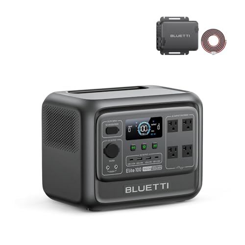 BLUETTI Elite 100 V2 Portable Power Station & Charger 1 (ships separately), 1024Wh LFP w/ 1800W AC, 560W DC-DC Charging, 1.8 H Full Charge via Car, Ideal for Car Camping, Vanlife, RV Travel - style: BLUETTI Elite 100 V2+Charger 1