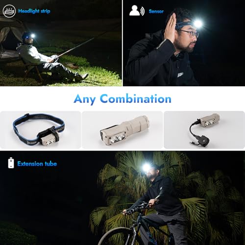 WUBEN E7 1800 Lumen Rechargeable Mini Flashlight with Magnet - Super Bright 6 Modes Khaki EDC Flashlight, Typ-C Rechargeable LED; IP68 Pocket Flashlight for Headlamp Use, Rescue, Camping - color: Khaki LBG