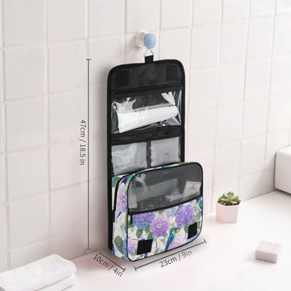 Flower Floral Hummingbirds Hanging Toiletry Makeup Bag Travel Organizers Toiletries Cosmetics Bag for Women Men - color: Flower Hummingbirds