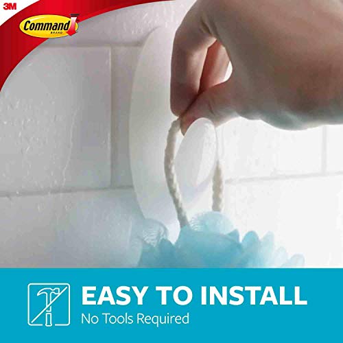 Command Bath Medium Hooks, 3 lb Capacity, 2-Hooks, 2-Strips, Organize Damage-Free - color: White, size: Medium