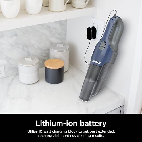 Shark Cyclone PET Handheld Vacuum | HyperVelocity Suction | Powerful Pet Hair, Home & Car Cleaning | USB Rechargable| Lightweight | Crevice Tool & Multi Surface Pet Tool | Navy Blue/Grey | CH701 - style: Cyclone w/ 2 attachments