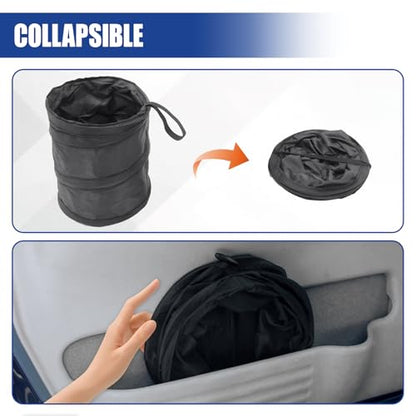 Collapsible Car Trash Can, Mini Portable Automotive Garbage Bag, Pop-Up Vehicle Rubbish Bin, Waterproof Waste Basket Bin with Magic Sticker, Hanging Washable Auto Trash Bag (2PCS) - size: 2PCS