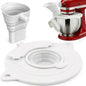 3-Piece Set: Silicone Flour Funnel & Bowl Cover for KitchenAid Mixer 4.5-5 Qt Tilt-Head, Splash Guard Lid with Foldable Measuring Cup for Dough Proofing & Mixing, KitchenAid Mixer Accessori (White） - color: White