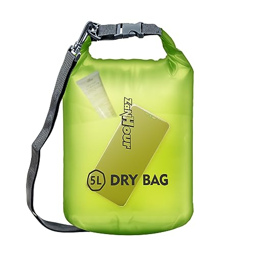 Waterproof Dry Bag - Roll Top Transparent Storage Bag,2L/5L/10L/20L,Suitable for Traveling, Swimming, Kayaking, Camping, Fishing, Rainy Day Trips - color: Lemon Green, size: 2L