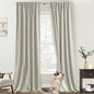 86 Inch Blackout Curtains, Thermal Insulated Linen Drapes for Bedroom Living Room, 52'' W x 86'' L, 2 Panels Set, Greige Beige - color: Greige, size: 52"W x 86"L (Pack of 2)