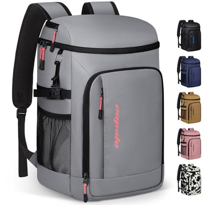 Capolo 36/45 Cans Cooler Backpack Insulated Waterproof for Women Men Lunch Backpack Coolers Leak Proof Soft Cooler Bags - color: Leather Gray, size: 36 Cans