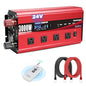 Cantonape 3000W Power Inverter 24V to 110V/120V DC to AC with LCD Display, Remote Controller 4 x AC Outlets and 4 x 3.1A USB Car Adapter for Car Truck Boat RV Solar System - size: 3000W-24V
