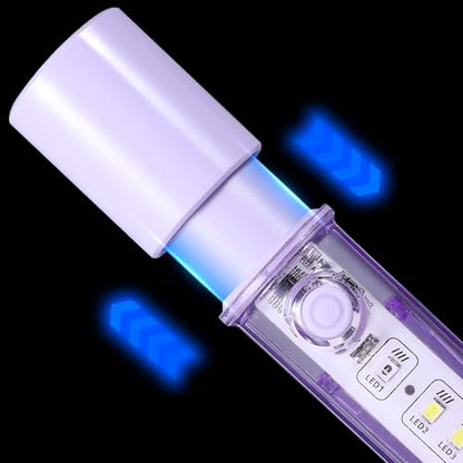 VAVOFO Purple LED EDC Flashlight - USB-C Rechargeable, Waterproof, Zoom Focus, 3 Modes, Red & Blue Emergency Strobe - Best for Outdoor, Tactical, and Survival Use - color: Pink