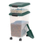 IRIS USA Remington Dog Food Storage Container, 30 lbs, 11 lbs, Airtight, Stackable, Wheels, Food Storage, Treat Box, 2-Cup Scoop - size: 30 lbs, 11 lbs