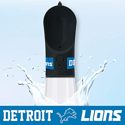 Pets First Dog Water Bottle. NFL Detroit Lions PET Water Bottle. Best Cat Water Bottle. Water Fountain Dispenser for Dogs & Cats., Black,13.5oz, DET-3344 - color: Detroit Lions