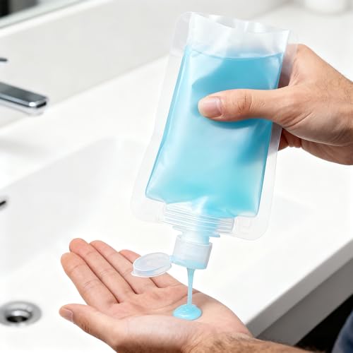 4 Pcs 100ml Refillable Travel Pouches for Toiletries, Reusable Liquid Travel Pouches for Liquids, Portable Fluid Packing Bags, Small Toiletry Pouch for Lotion Shampoo Conditioner Soap Liquids - size: 100ml
