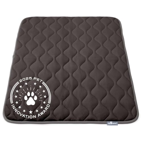 Paw Inspired Washable Padded Crate Mats for Dogs | 41” x 28” Pad, Fits 42-inch Kennels | Leakproof, Waterproof Bottom, Plush Pet Beds (Gray) - color: Gray, size: 42 Inch