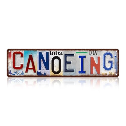 Vintage Sport Street Sign Canoeing Wall Decor Metal Tin Signs for Bar Home Bedroom Garage - color: St-I-04