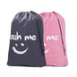 2 Pack XL Travel Laundry Bag, Dirty Clothes Organizer with Drawstring, Large Enough to Hold 4 Loads of Laundry， Easy Fit a Laundry Hamper or Basket，24" x 36" - color: Grey&Pink
