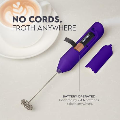 Zulay Kitchen Powerful Milk Frother Wand - Handheld Stainless Steel - Battery Operated Drink Mixer for Coffee, Lattes, Cappuccino, Matcha - Froth Mate Frother Gift - Blackberry Purple - color: Blackberry Purple, size: Classic Froth Mate