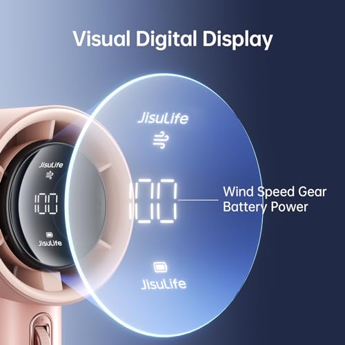 JISULIFE Handheld Fan Pro1S - Next-Gen Airflow: Up to 12h Runtime, Pearlescent ABS - Elegant Strength, 1-100 Speed Scroll Wheel, 3600mAh-Portable Fan for Travel, Gifts for Women Men(Iceberry Pink) - color: Iceberry Pink