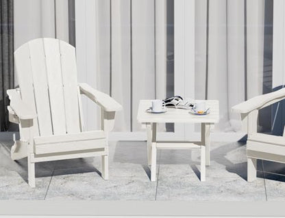 SERWALL Folding Outdoor Side Table Set of 4, Small Adirondack Side Table, White - color: White, size: Foldable 4-pack