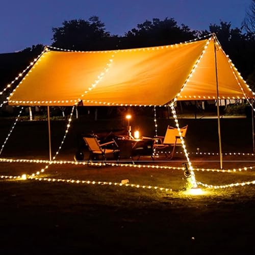 Camping String Lights - 2600mAh Portable Hook Light System, Retractable Outdoor Lantern String Set, Travel Illumination Kit | Terrace RV Awning Tent for Terrace RV Awning Tent