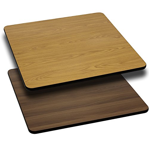 Flash Furniture Glenbrook 42'' Square Table Top with Natural or Walnut Reversible Laminate Top - color: Natural/Walnut, size: 42" Square