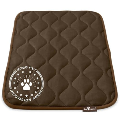 Paw Inspired Washable Padded Crate Mats for Dogs | 29” x 18” Pad, Fits 30-inch Kennels | Leakproof, Waterproof Bottom, Plush Pet Beds (Dark Brown) - color: Dark Brown, size: 30 Inch