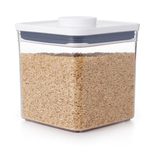 OXO Good Grips POP Container - Airtight Food Storage - Big Square Short 2.8 Qt Ideal for 5 lbs of sugar, cookies or crackers - color: White, size: 2.8 Qt