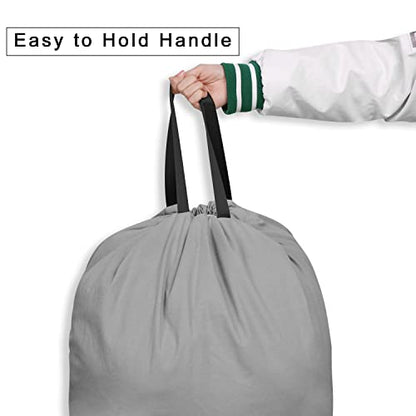 Cotton Canvas Laundry Bag with Handles & Drawstring Straps, Heavy Duty Extra Large Laundry Bags for Laundromat and Household, 25.5x34 Inch, Dark Grey - color: Dark Gray
