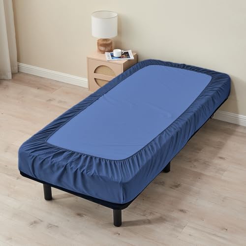 Kingnex 30x75x9 RV Bunk Sheets Set for Narrow Twin Bed Soft Brushed 1800 Microfiber 3 Piece Bedding Set Includes 1 Cot Size Fitted Sheet 1 Flat Sheet 1 Pillowcase Cot Navy - color: Navy, size: Cot 30x75 RV Bunk Set