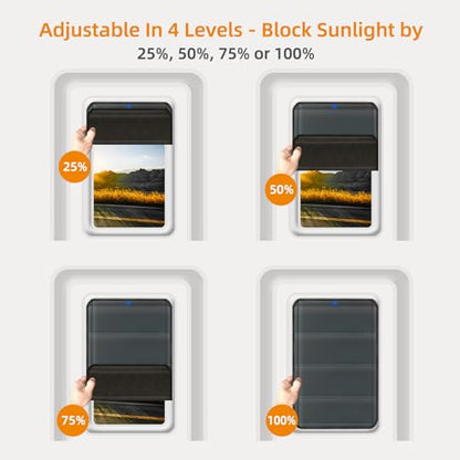 Magnetic RV Door Window Cover 25"x16" - Foldable Magnet Design with UV Protection & Privacy, Waterproof Reflective Fabric for Camper Trailer Door, Essential RV Accessories