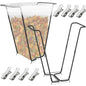 2PCS Outdoor Trash Bag Holder Metal Garden Trash Bag Holder for Yard Waste Stand Holds 30-45 Gallons Leaf Bag Holder with 4 Clips for Leaves Camping Lawn Party Weeding Yard Gardening（2pcs+8clips） - color: 2pcs+8clips