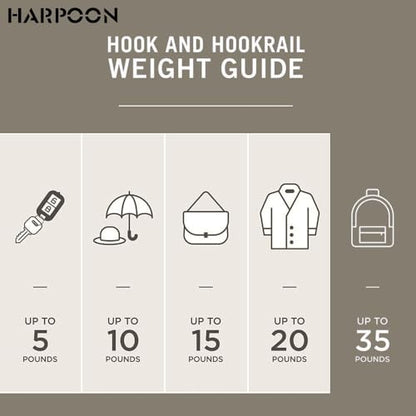 HARPOON 5 Pack Prong Hook, Heavy Duty Two Flared 4.3 inch Coat Hooks, Wall Mounted with 4 Screws, Utility Hooks Oil-Rubbed Bronze - color: Oil Rubbed Bronze