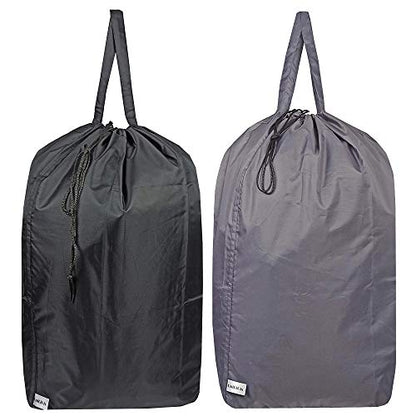 Washable Travel Laundry Bag with Handles and Drawstring, Heavy Duty Large Enough to Hold 3 Loads of Laundry, Fit a Laundry Basket or Clothes Hamper, 27.5x34.5 in,Grey and Black - color: Grey and Black (1 Pack)