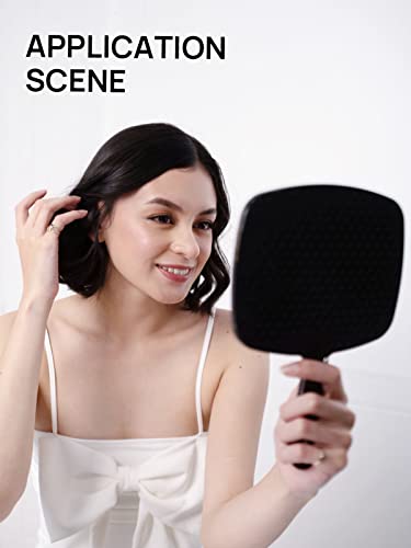 OMIRO Hand Mirror, Black Handheld Mirror with Handle, 6.6" W x 9.2" L, Pack of 3 - size: 9.6"L x 6.3"W - Pack of 3