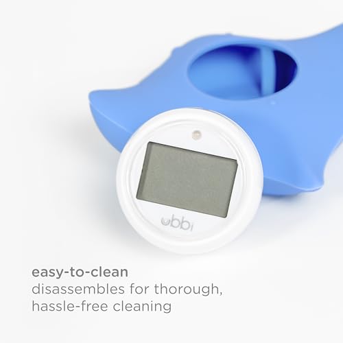 Ubbi Stingray Baby Bath Thermometer for Newborns and Infants, Accurate and Instant High and Low Digital Reads, Floating Silicone Safety Thermometer, Newborn Registry Must Haves, Blue - style: Bath Thermometer