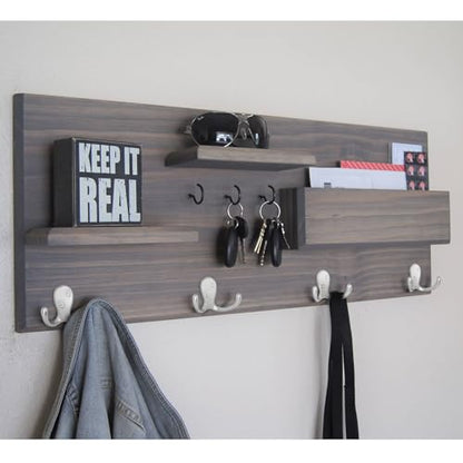 Homanu 14 Pack Coat Hooks, Heavy Duty Double Prong Coat Hooks Wall Mounted with 28 Screws, No Rust Silvery Metal Wall Hooks for Hanging Towel, Coat, Bag, Hat, Cup, Key - color: 14 Pcs Silvery
