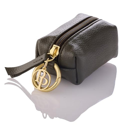Rein - The Recycled Vegan Leather Pouch Durable Heavy Duty Bag Holder, Leash Attachment Made With Sustainable Materials, Custom Hardware for Small, Medium & Large Dogs, Scottish Olive - color: Scottish Olive, size: One Size