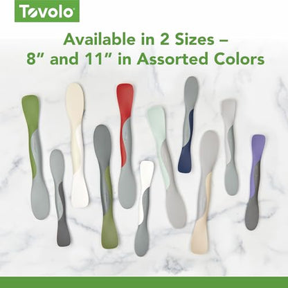Tovolo Scoop and Spread Large Dual End Peri Purple and Charcoal Gray Silicone Sandwich Spreader Tool with Nylon Handle, BPA Free Dishwasher Safe Silicone and Nylon Tool for Spreading and Scooping - color: Very Peri & Charcoal, size: Large