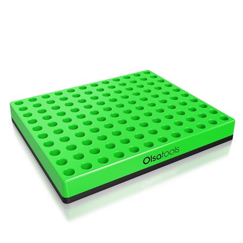 Olsa Tools Extra Large Hex Bit Organizer - Magnetic Base Tool Organizer - Screwdriver Bit Holder for Shop and Garage - Durable Construction - Professional Grade (Green, XL - 1pc) - color: Green, size: XL - 1pc